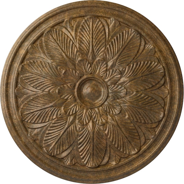 Ekena Millwork Bordeaux Ceiling Medallion (Fits Canopies up to 3 1/4"), 22 5/8"OD x 1 3/4"P, Rubbed Bronze CM22BORZS - main